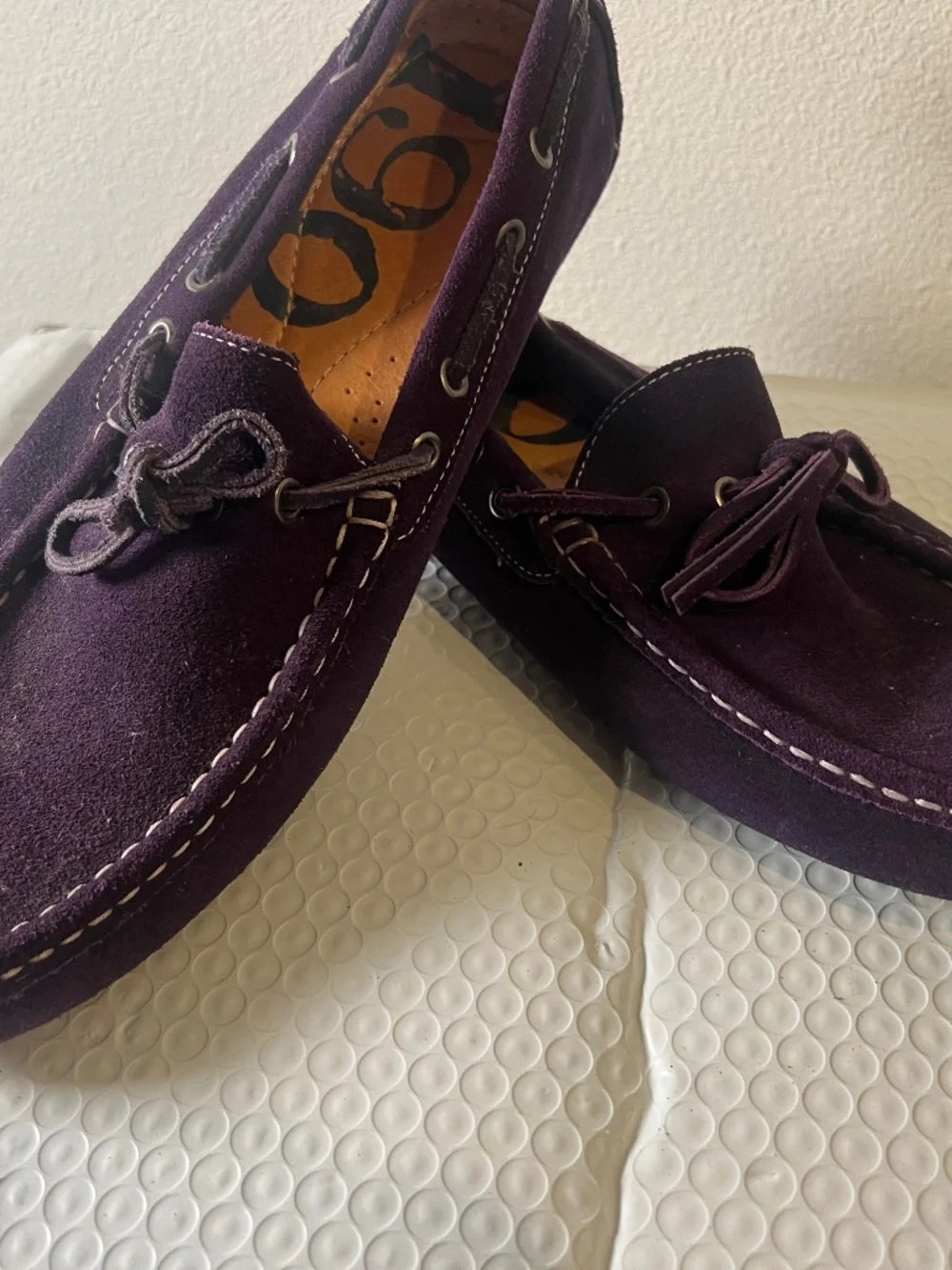 Tod's Men 1901 Vintage Slip On Purple Suede Boat Shoes Size 9M